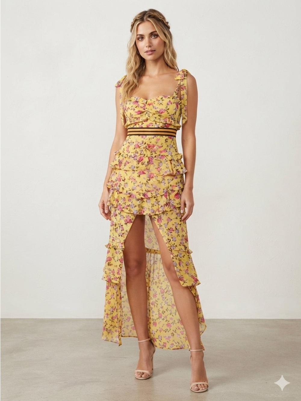 For Love & Lemons Maison Floral Maxi Silk XS NWT